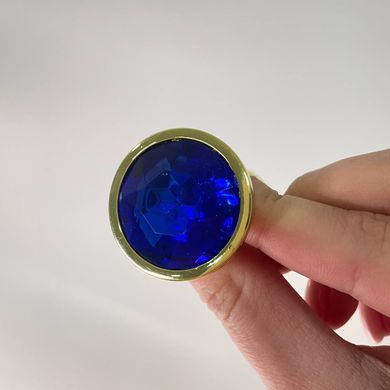 Анальная пробка с кристаллом Boss Gold PLUG Dark Blue S (2,7 см) (недостатки лакового покрытия) - фото