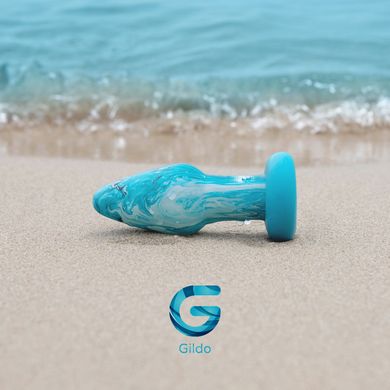 Скляна анальна пробка Gildo Ocean Curl Glass Butt plug (5 см) - фото