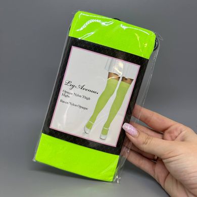 Панчохи непрозорі Leg Avenue Opaque Nylon Thigh Highs OS Neon Green - фото