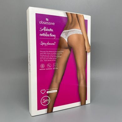 Трусики с доступом Obsessive Alabastra crotchless thong S/M белые