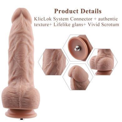 Фалоімітатор для секс-машин Hismith 9.25&Prime; Silicone Dildo, Тілесний