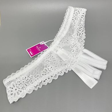 Трусики с доступом Obsessive Alabastra crotchless thong S/M белые