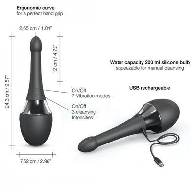 Автоматичний анальний душ-вібратор Dorcel Douche Mate Pro 200 мл (пом'ята упаковка)