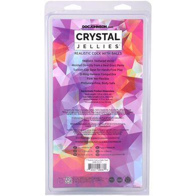 Фаллоимитатор Doc Johnson Crystal Jellies 7 Inch Realistic Cock with Balls Teal 18,4 см - фото
