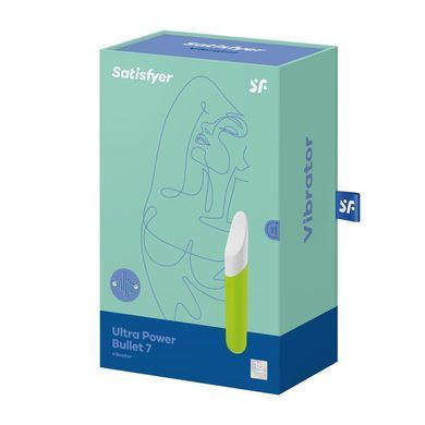 Satisfyer Ultra Power Bullet 7 Green мінівібратор з гнучким язичком - фото