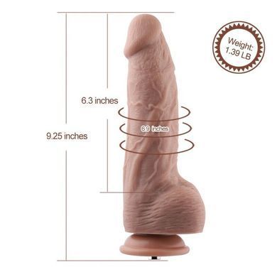 Фалоімітатор для секс-машин Hismith 9.25&Prime; Silicone Dildo, Тілесний
