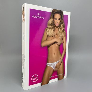 Трусики с доступом Obsessive Alabastra crotchless thong S/M белые