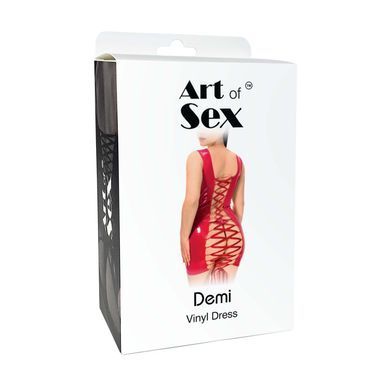 Лакированное сексуальное платье Art of Sex Demi черное голографическое XS-M