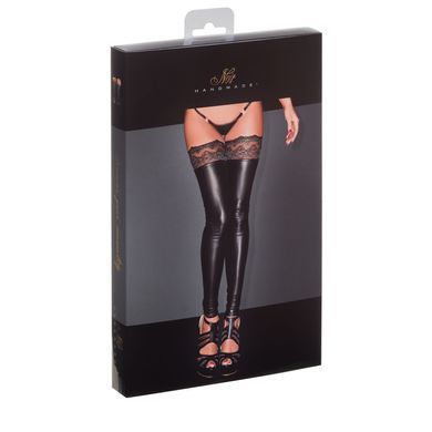 Чулки&nbsp;на&nbsp;силиконе&nbsp;с&nbsp;кружевом Noir Handmade F135 Powerwetlook stockings XXL