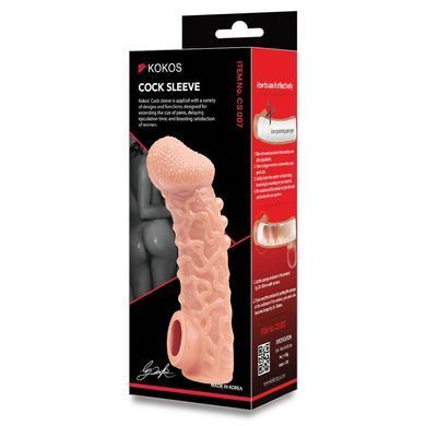 Насадка на член с отверстием для мошонки Kokos Cock Sleeve CS 007-L - фото