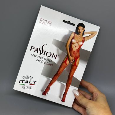 Бодистокинг с открытой грудью Passion BS075 красный - фото