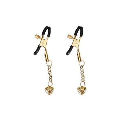 Зажимы для сосков Liebe Seele Hollow Heart Nipple Clamps Gold - фото