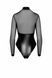 Боді Noir Handmade F321 Edge wetlook and mesh body with rings S