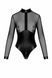 Боді Noir Handmade F321 Edge wetlook and mesh body with rings S