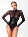Боді Noir Handmade F321 Edge wetlook and mesh body with rings S
