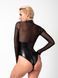 Боді Noir Handmade F321 Edge wetlook and mesh body with rings S